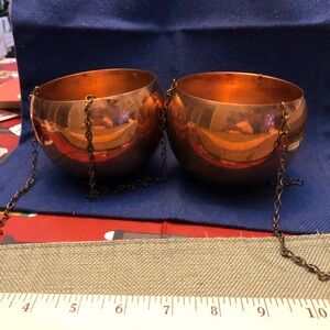 Copper Hanging Chain Vases
